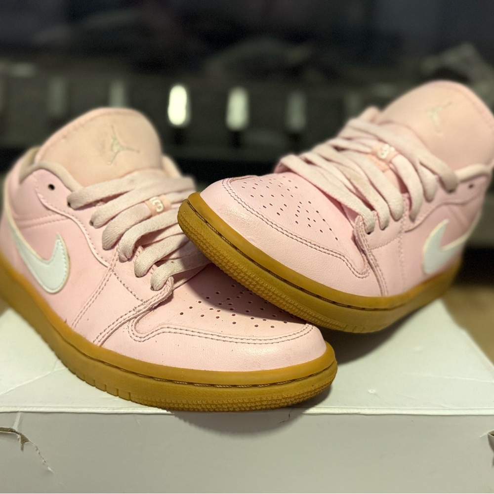 Jordan Pink and White Athletic Shoes